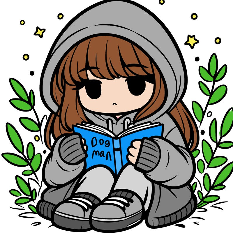 girl in oversized hoodie reading a book