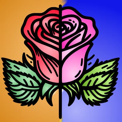 rose split down middle