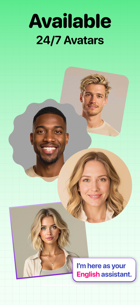 Speak & Learn English: Lina - A selection of diverse AI avatars available 24/7 to practice English conversations with Lina