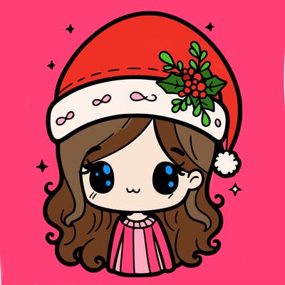 christmas hat girl