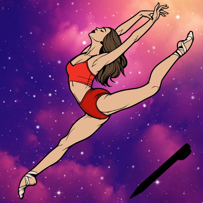 a realistic dancer doing a leap