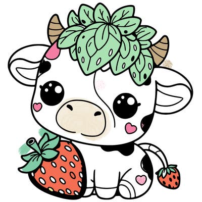 cute strawberry cow