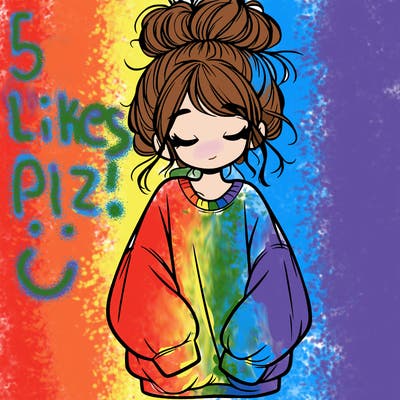 girl with baggy sweatshirt and messy bun