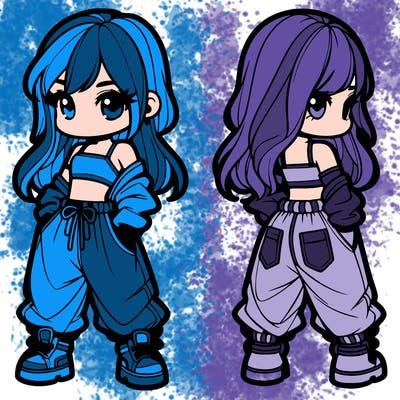 girl in crop top and baggy pants