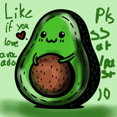 an avocado hugging an avocado