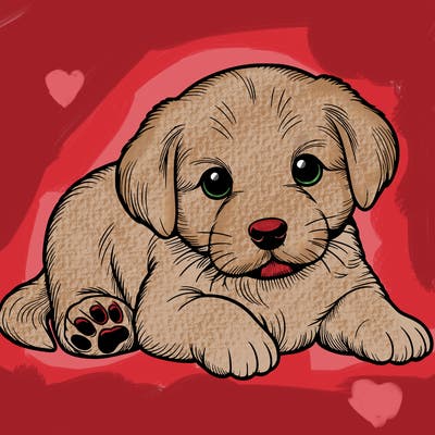 a cute realistic puppy