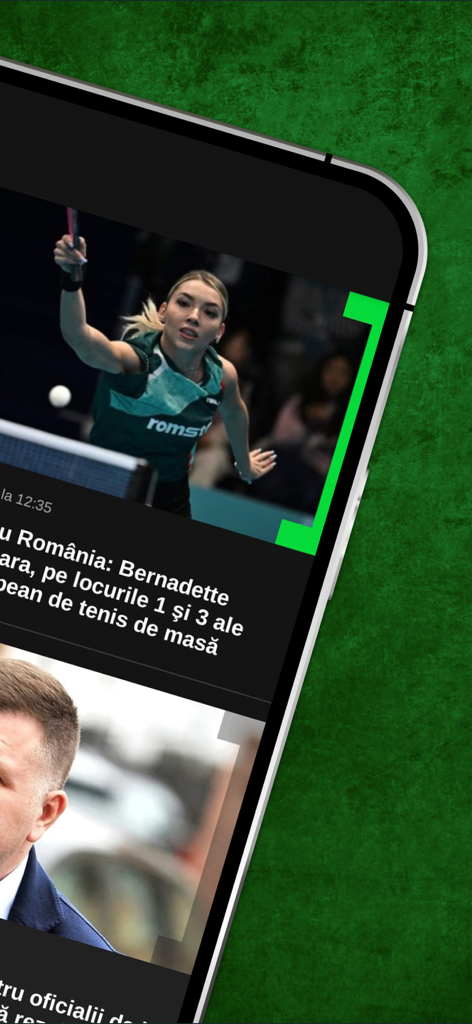 AntenaSport - AntenaSport mobile app showing sports news articles on a green field background