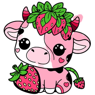 cute strawberry cow