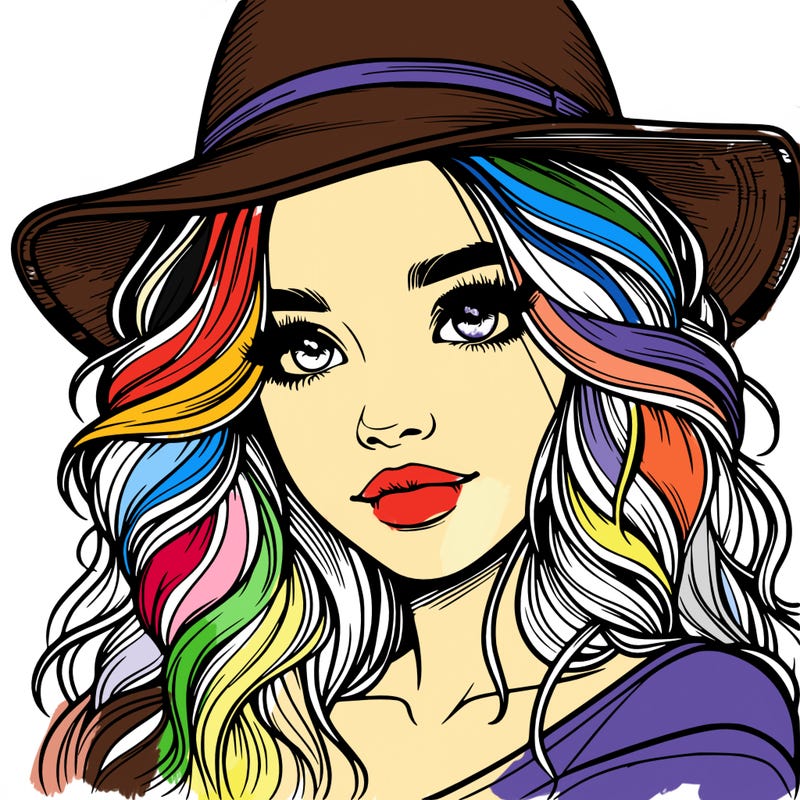 realistic girl with hat