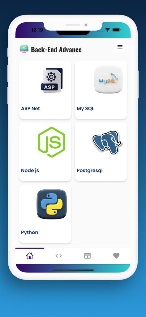 Fortgeschrittene Back-End-Entwicklungsmodule in der Web Development Bootcamp App mit ASP Net, MySQL, Nodejs, Postgresql und Python