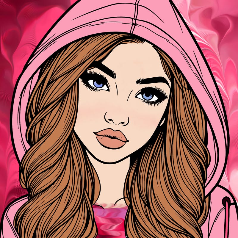 realistic beautiful girl with a hood on