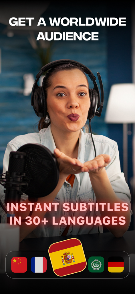 30개 이상의 언어로 즉석 자막을 위해 Verba를 사용하는 여성 콘텐츠 크리에이터