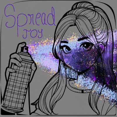 a realistic girl spray, painting