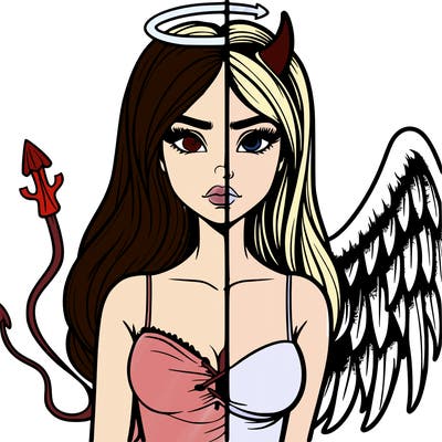 devil vs angel realistic girl