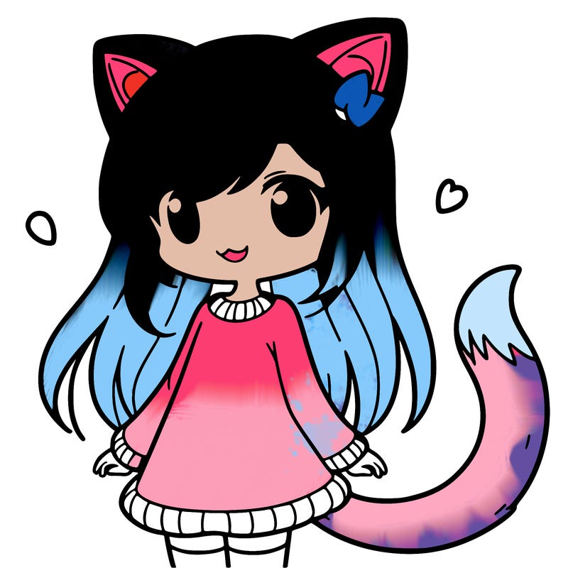 girl with cat ears and tail