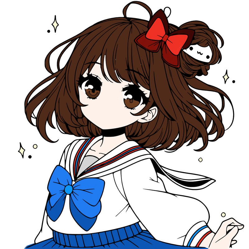 manga girl with cute clothes