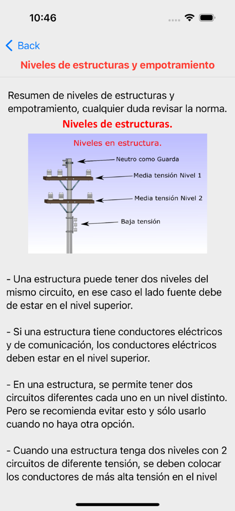 Linea Eléctrica Aérea - Diagramme technique montrant l'organisation des niveaux de tension sur un poteau électrique.