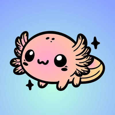 cute easy baby axolotl