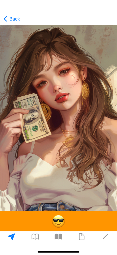 Psychology: Behavioral Pricing - Illustrazione digitale di una donna alla moda che tiene una banconota da cento dollari nell'interfaccia dell'app Prezzi Comportamentali