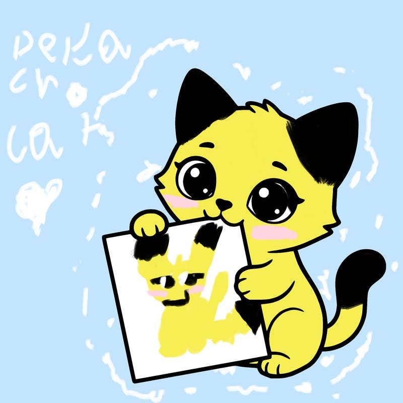 a small cat with a blank sheet of paper in its hand. the cat is sooooooo cute!