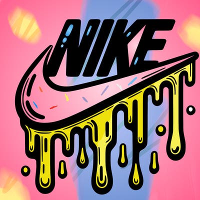 dripping nike logo