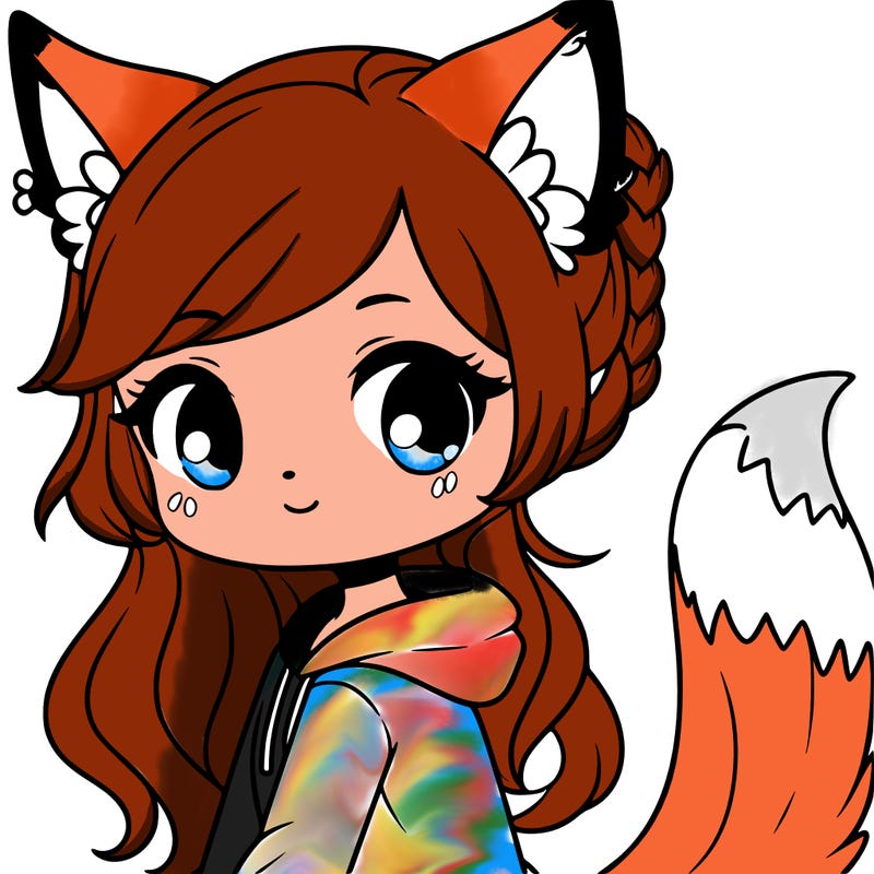girl with fox ears and tail