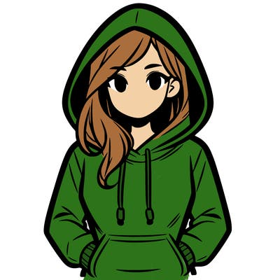 a woman wearing a hoodie