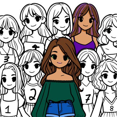 realistic girls in group