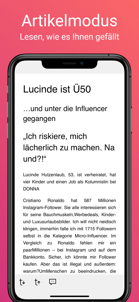 Digitale Artikelansicht in der DONNA Magazin App für Frauen über 40