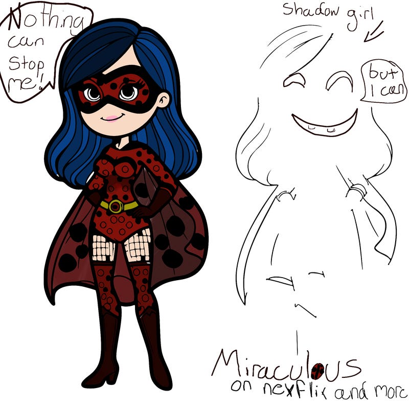 a super hero girl in a tight polka dot suit