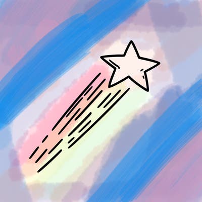 a shooting star in the sky