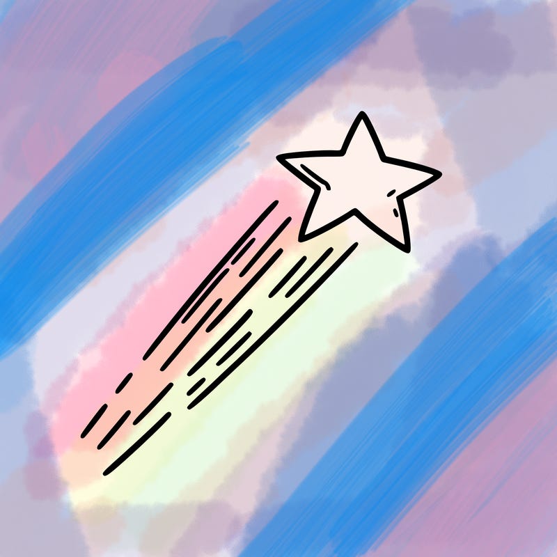 a shooting star in the sky