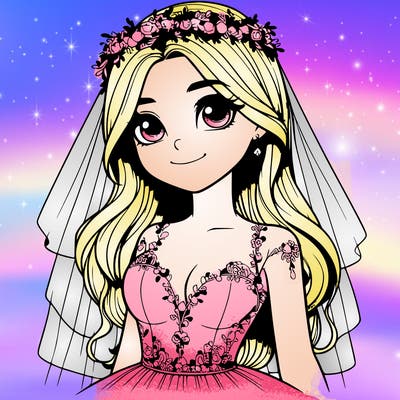 realistic girl in a wedding dress