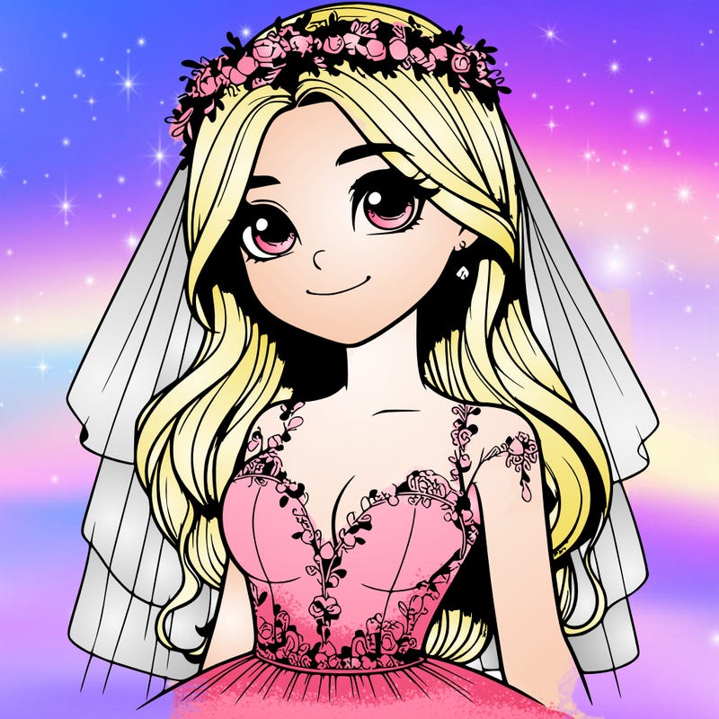 realistic girl in a wedding dress