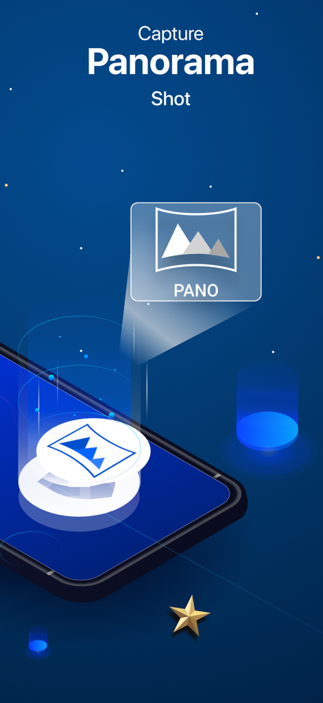 Interface do aplicativo Go Fly mostrando o recurso de foto panorâmica para drones DJI