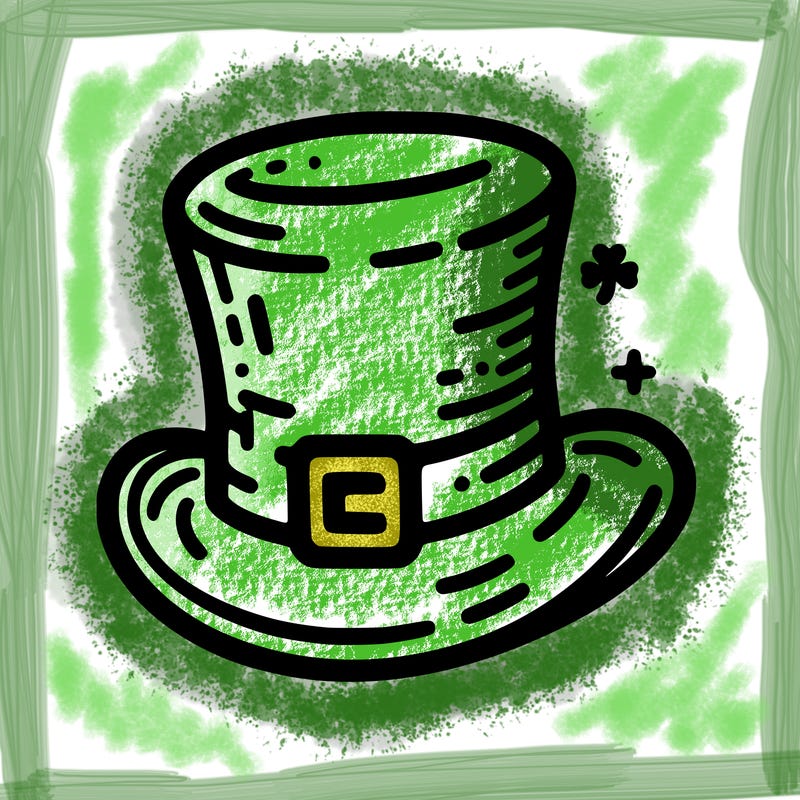 st patrick hat with thin lines