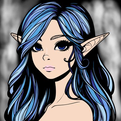 elf girl realistic dark fantasy