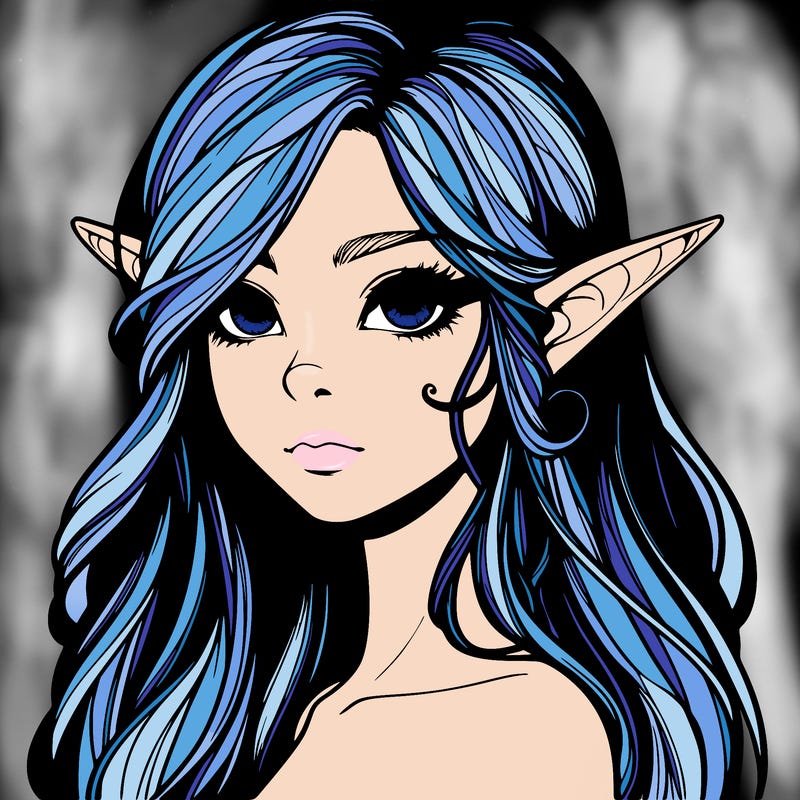 elf girl realistic dark fantasy