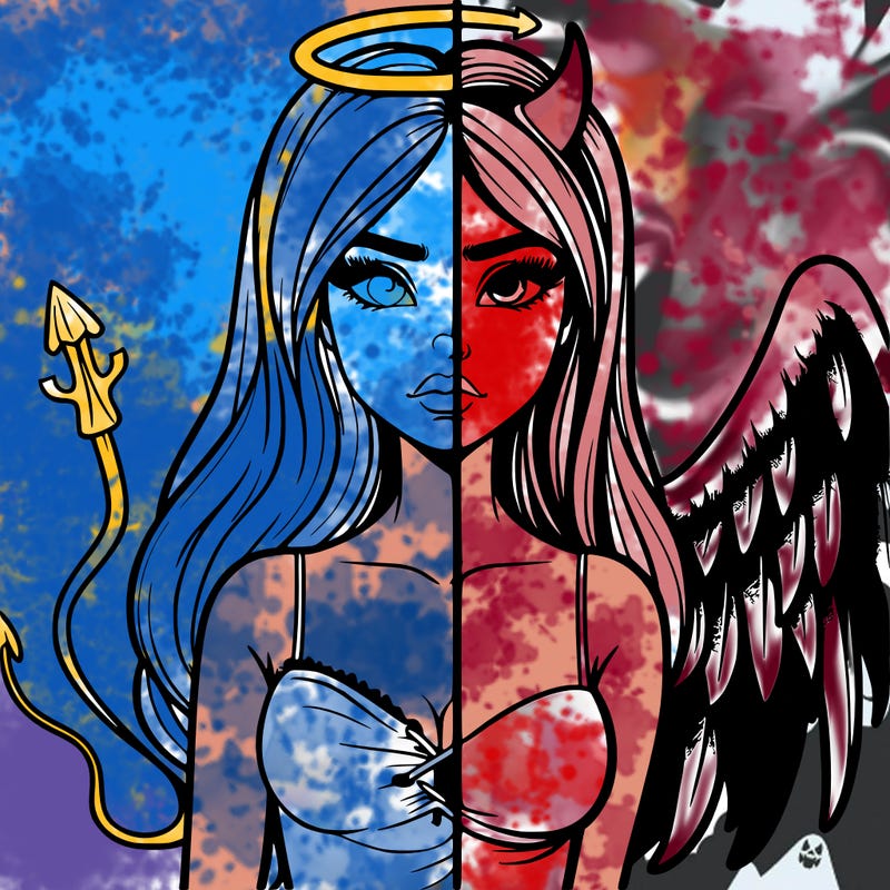 devil vs angel realistic girl