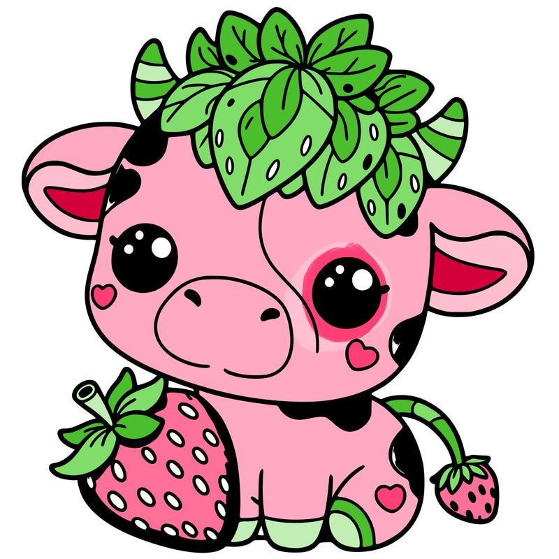 cute strawberry cow