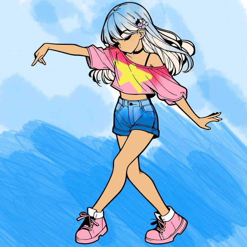 realistic girl danceing