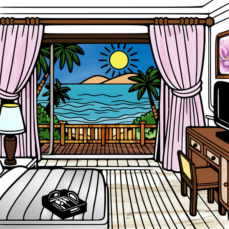 hotel room view of the beach