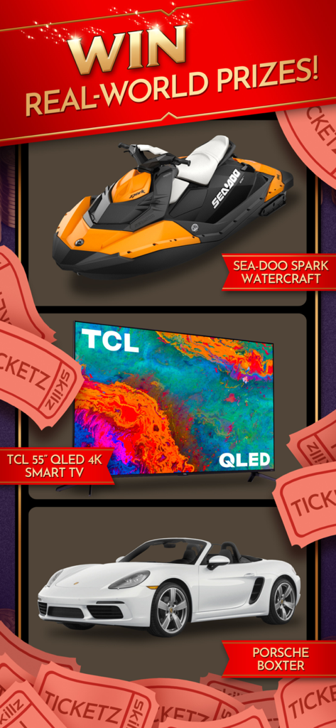 21 Blitz: Real Money Blackjack - Win real-world prizes like a Porsche jet ski and smart TV in 21 Blitz