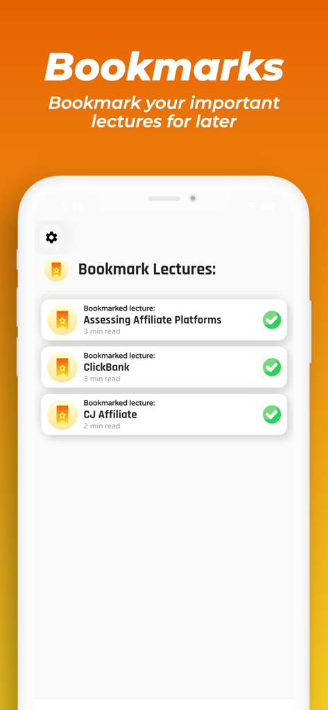ClickBankやCJ Affiliateのようなアフィリエイトマーケティングの講義を後で読むためにブックマークしたモバイル画面。