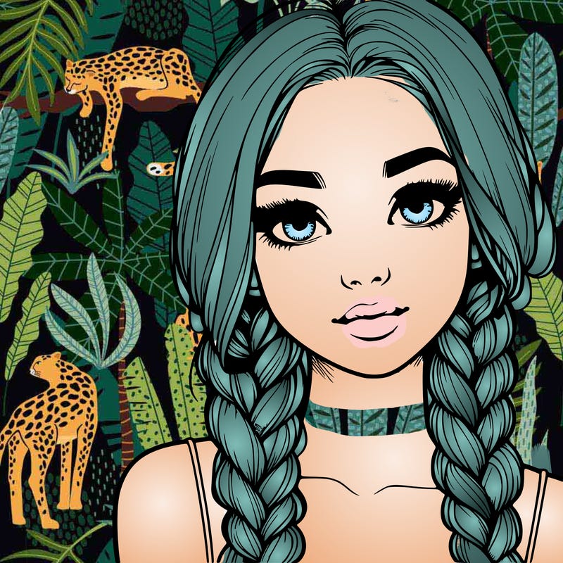 realistic girl with braids