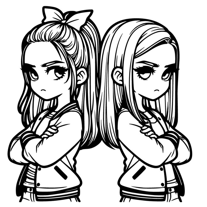 two girls standing back to back and they hate eachother