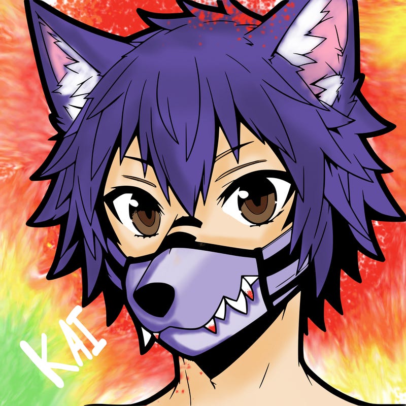 anime therian with a wolf mask on