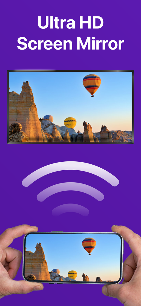 Universal TV Remote・TV Control - iPhone screen mirroring hot air balloons to a smart TV in Ultra HD