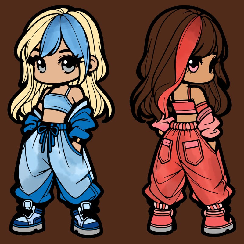 girl in crop top and baggy pants