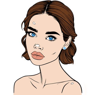 a fashion model with skin marks on her face realistic